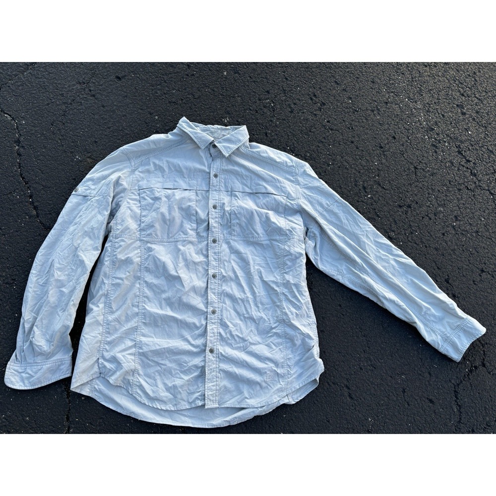 REI Button Up Shirt Mens XL Long Sleeve Blue Vented Hiking Fishing Outdoor